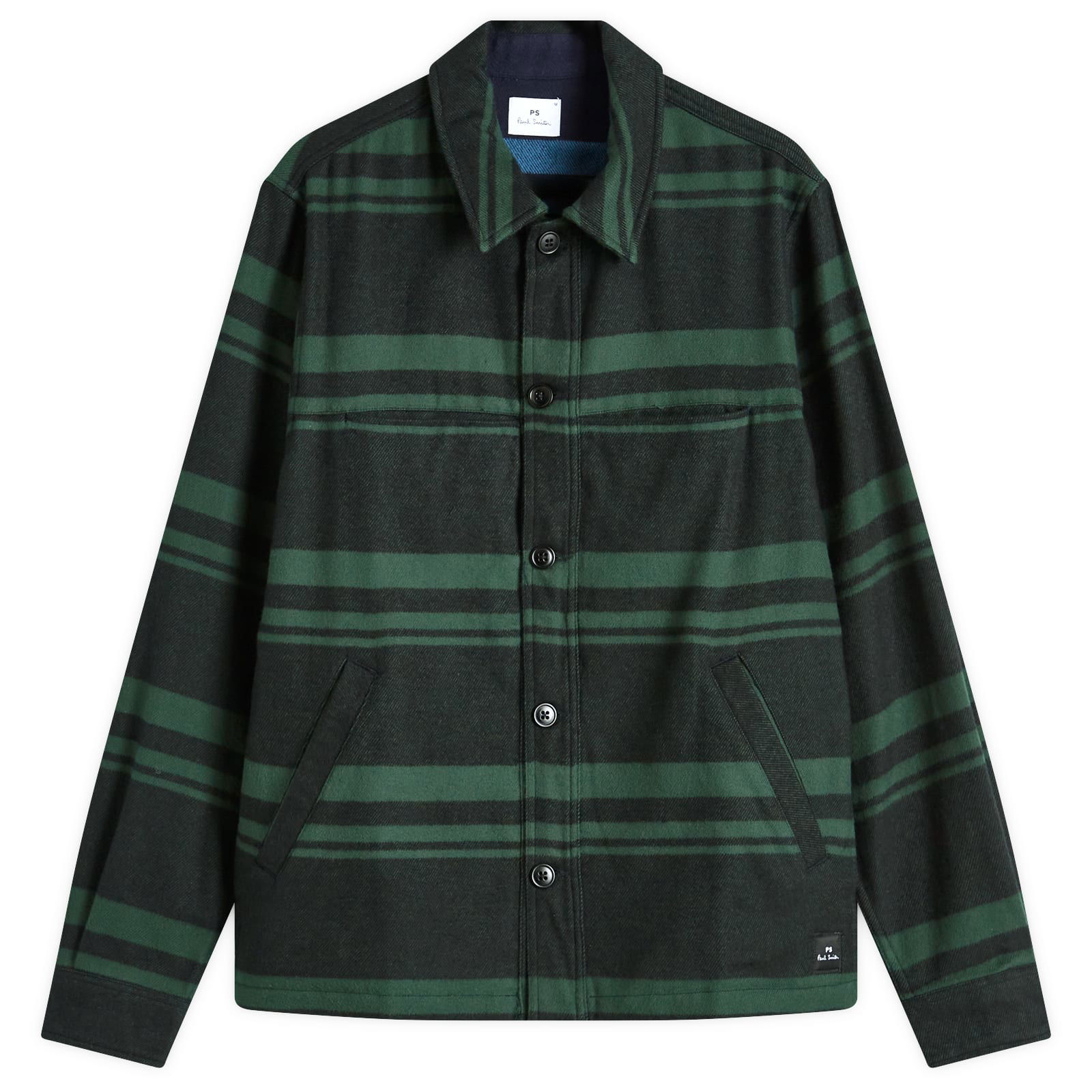 Paul Smith Men's Long Sleeve Flannel Overshirt, Size Medium