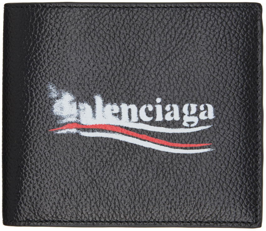 Peňaženka Balenciaga Black Political Stencil Bifold Wallet Čierna | 5943152AA3B, 0