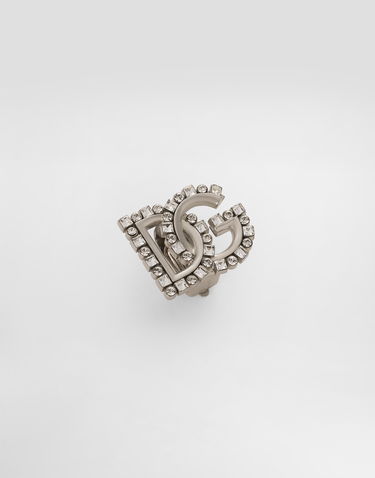 Náušnice Dolce & Gabbana Silver Metal Earrings With Rhinestone Logo Metalická | WER2L4W111187655, 2