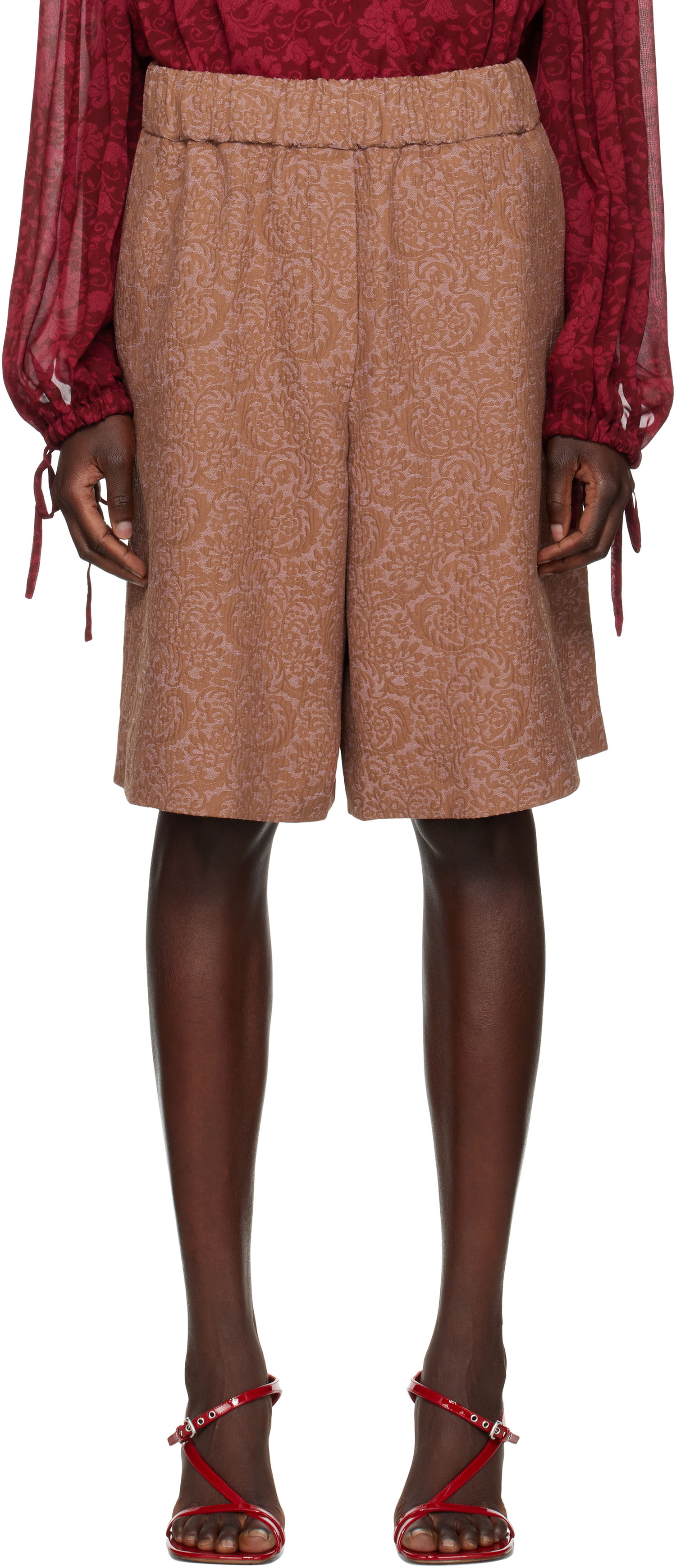 Šortky Dries Van Noten Dries Van Noten Jacquard Shorts Hnedá | 251-010912-1225, 0