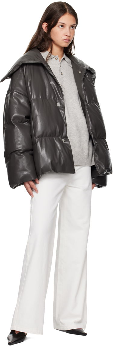 Prešívaná bunda Nanushka Nanushka Alora Down Vegan Leather Jacket Šedá | NW24FWOW31669, 3