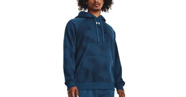 Mikina Under Armour Rival Fleece Printed Hoodie Tyrkysová | 1379759-426, 1