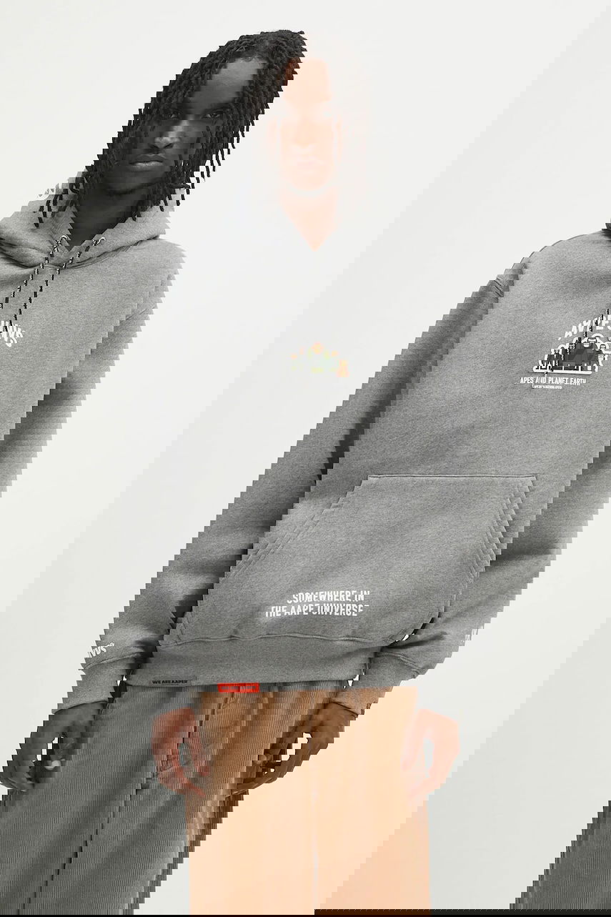 Mikina AAPE by A Bathing Ape AAPE By A Bathing Ape Aaper Hoodie Šedá | AAPSWMB378XAN, 0