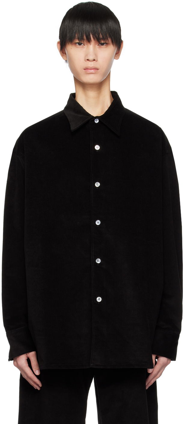 Košeľa Studio Nicholson Studio Nicholson Rosso Corduroy Overshirt Čierna | ROSSO SNM - 1129, 0