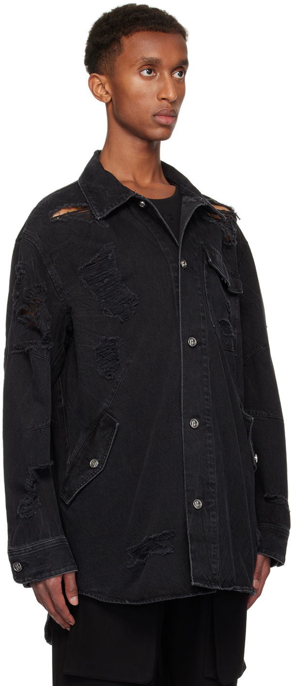 Helmut Lang Apex Distressed Denim Shirt