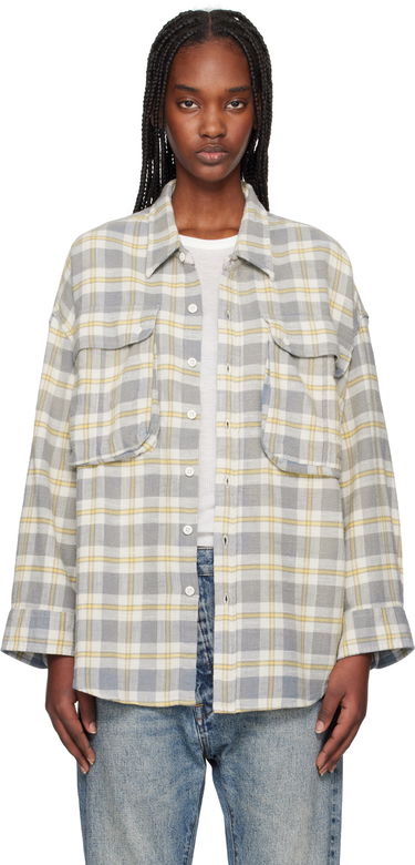 Košeľa R13 R13 Oversized Pocket Drop Neck Shirt Šedá | R13WR362-R467B, 0