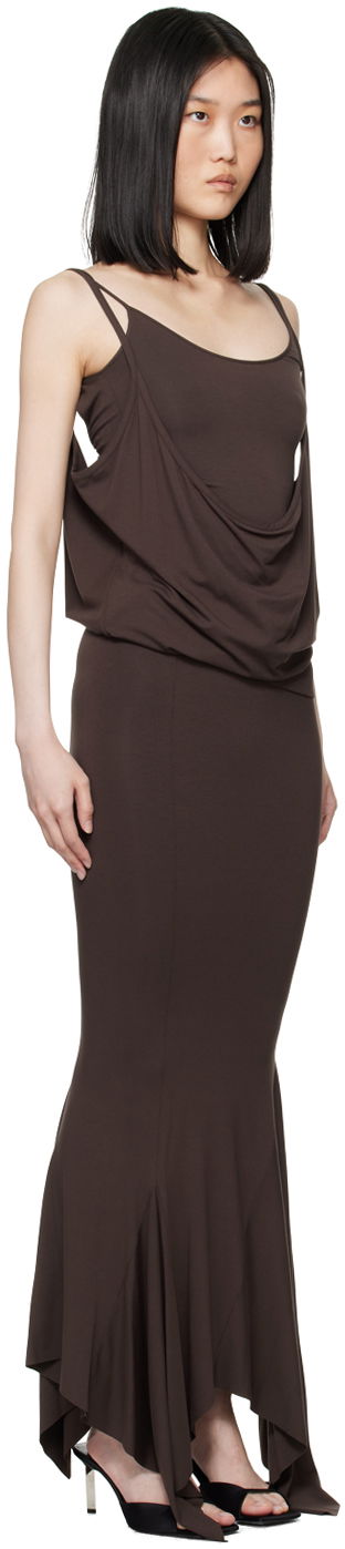 Šaty The Attico Attico Layered Midi Dress Hnedá | 247WCM121 J045, 1