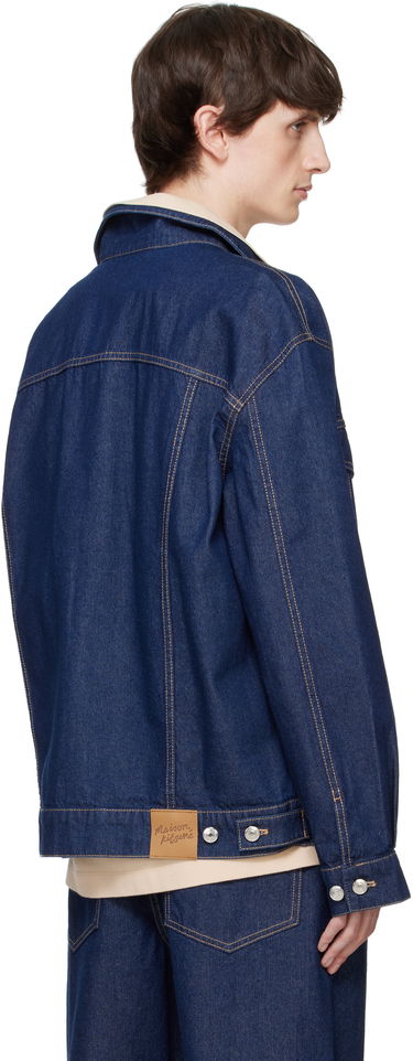 Bomber bunda MAISON KITSUNÉ Maison Kitsuné Profile Fox Denim Trucker Jacket Modrá | OM02103WW0081, 2