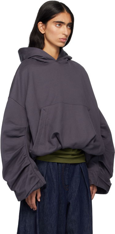 Mikina Dries Van Noten Dries Van Noten Draped Hoodie Vínová | 252-011128-2611, 4