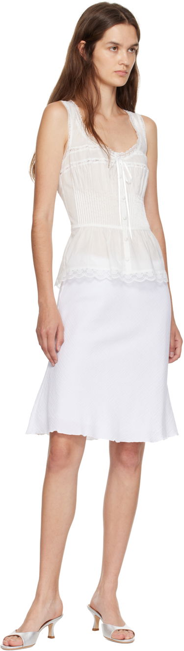Tielko GUIZIO Guizio Lille Pintuck Sleeveless Top Biela | P25116W136, 3