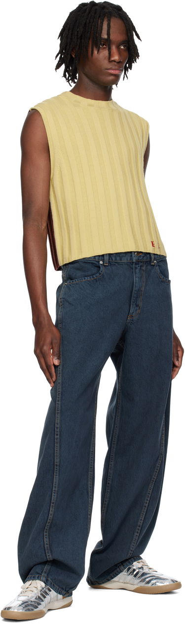 Sveter Eckhaus Latta Eckhaus Latta Knitted Cropped Vest Žltá | 8025-EL-PS25-DO - DOMINO, 3