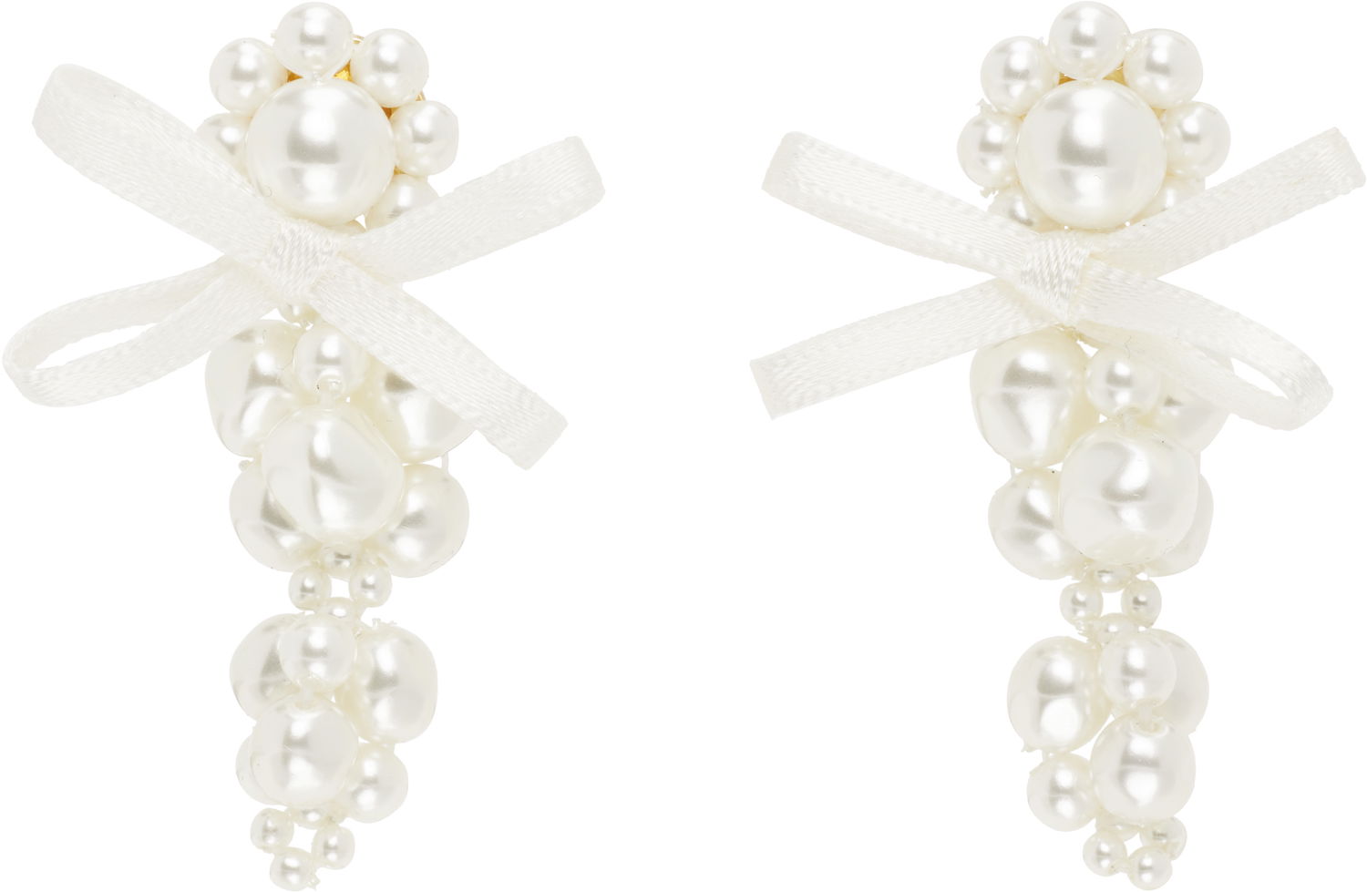 Náušnice Simone Rocha Simone Rocha Petite Bow Cluster Earrings Biela | ERG545 0904, 0