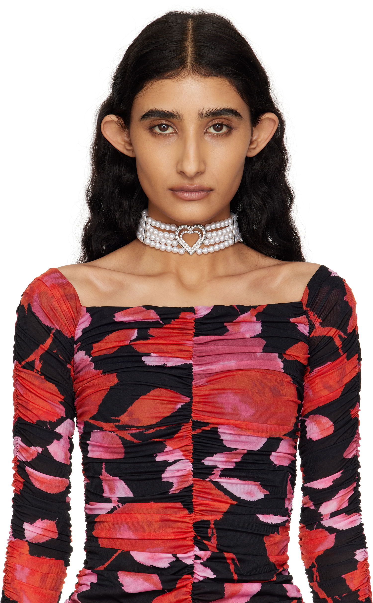 Náramok Blumarine Blumarine Faux-Pearl Heart Choker Biela | P522W329A, 1