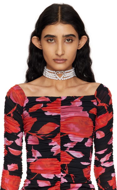 Náramok Blumarine Blumarine Faux-Pearl Heart Choker Biela | P522W329A, 1