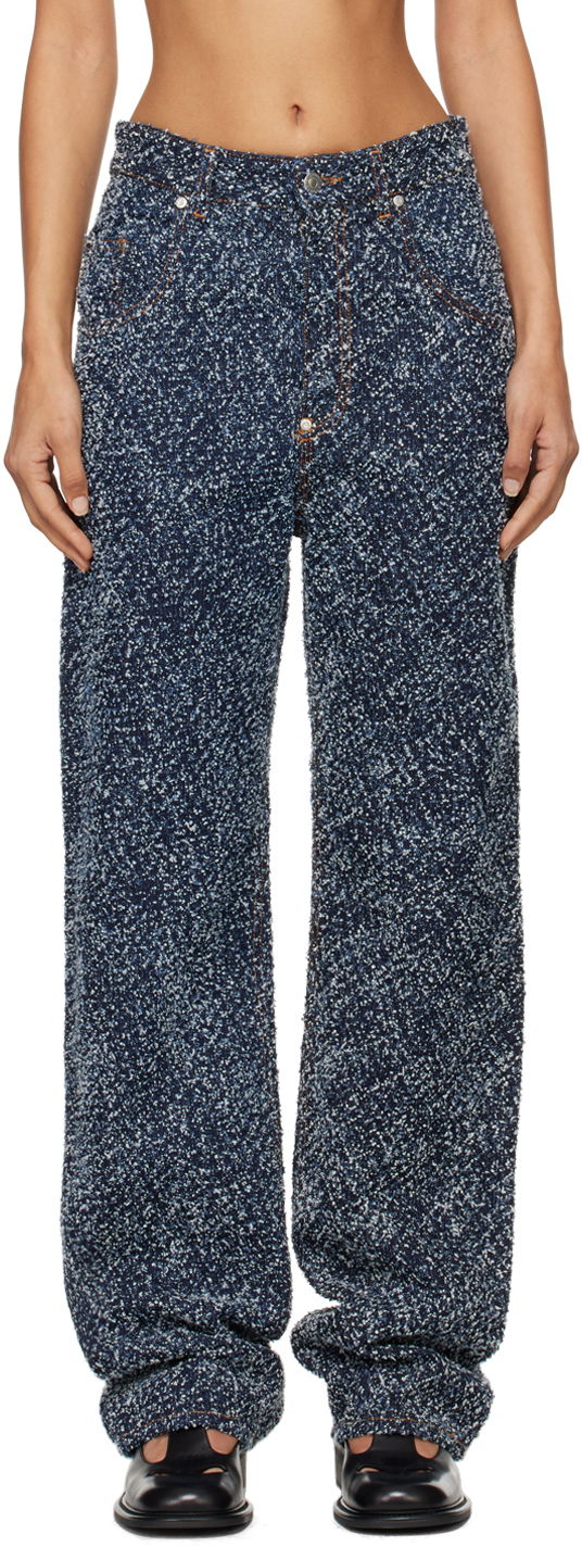 Džínsy Stella McCartney Stella McCartney High-Rise Bouclé Jeans Modrá | 6D03363SPH99, 0