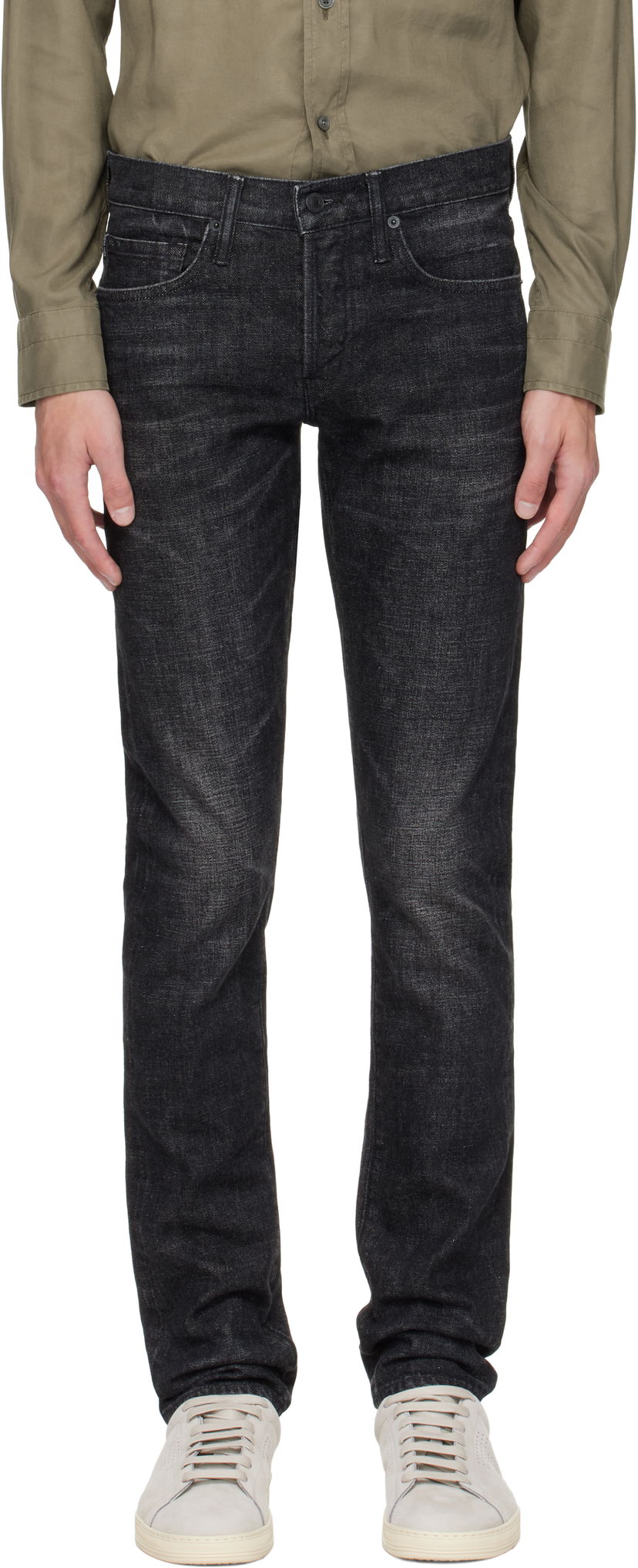 Džínsy Tom Ford TOM FORD Slim Fit Selvedge Jeans Čierna | DPS001-DMC076
