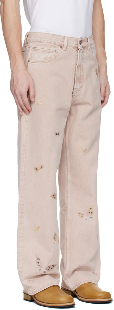 Džínsy OUR LEGACY Our Legacy Third Cut Butterfly Embroidered Jeans Ružová | M2255TRB, 4
