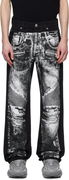 Balmain Loose-Fit Biker Print Jeans