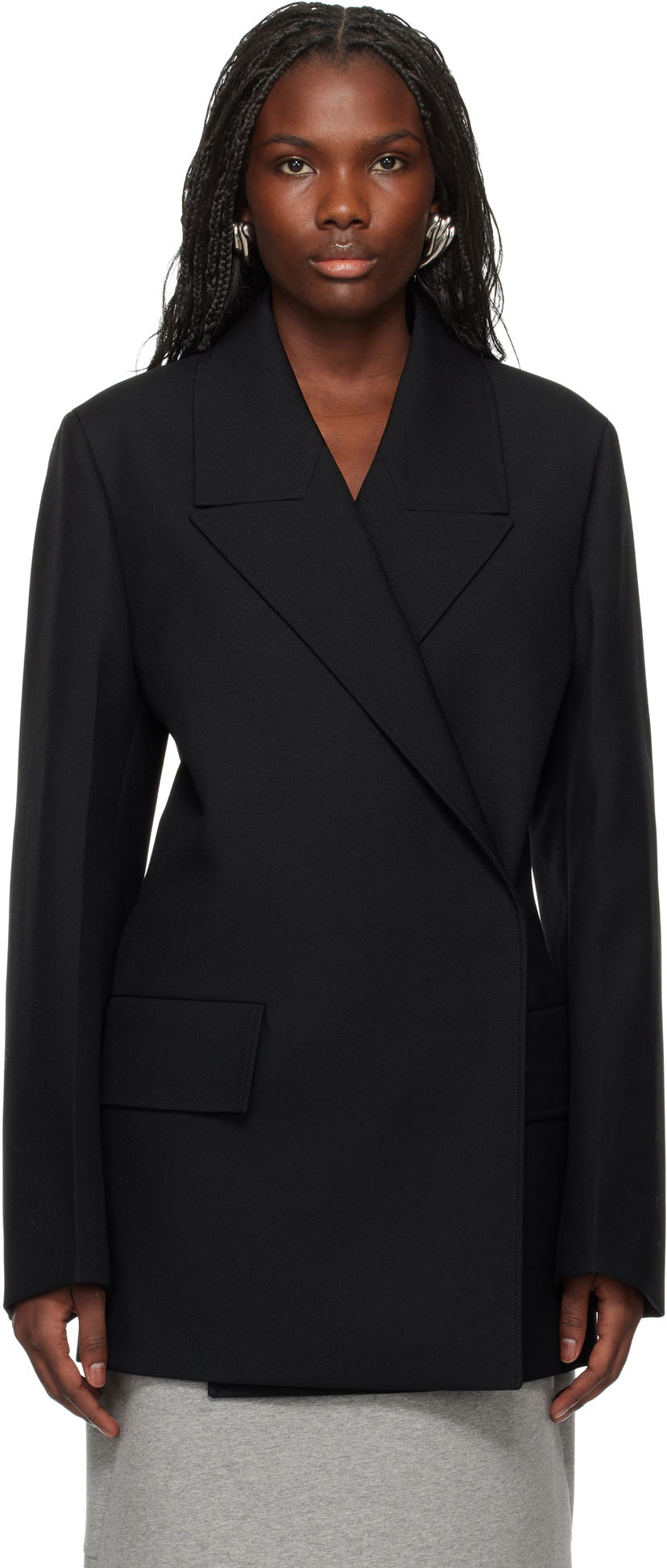 Bunda Jil Sander Double Breasted Wool Blazer Čierna | J02BN0184_J40001