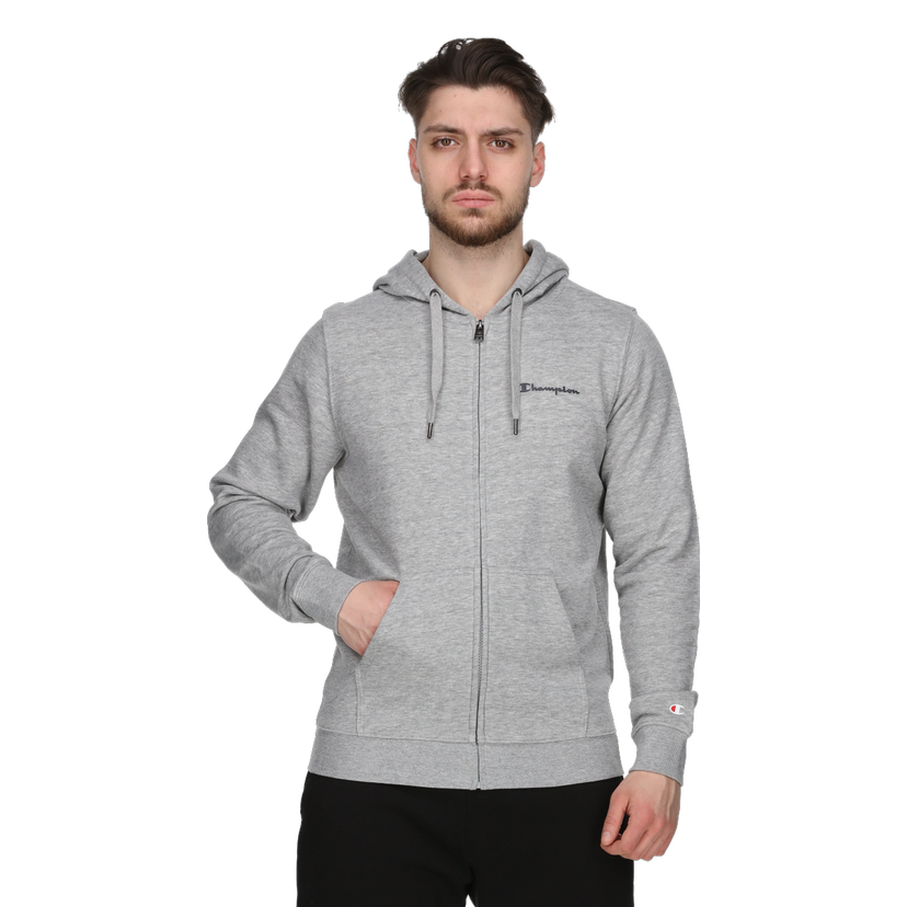 Mikina Champion Basic Full-Zip Hoodie Šedá | CHA241M600-3A