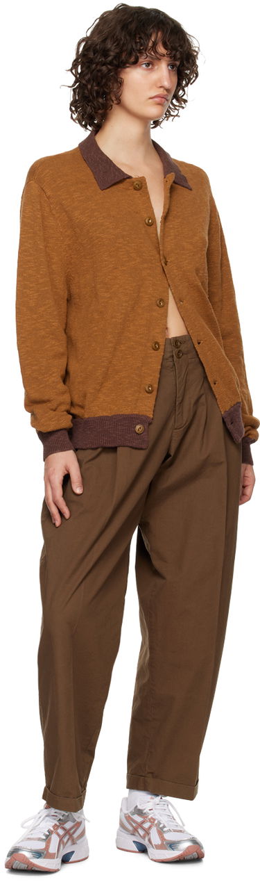 Nohavice YMC Keaton Pleated Trousers Hnedá | Q4UAN, 3