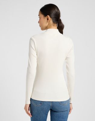 Tričko Lee Lee Slim Mock Neck Tee Size XS Biela | 112370950, 0