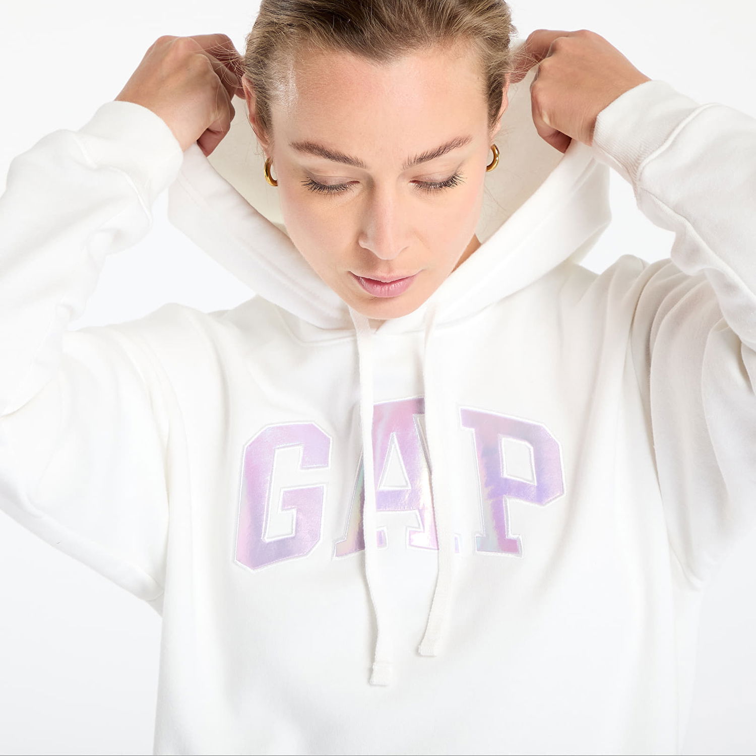Mikina GAP Logo Hoodie Biela | 463506-83, 1