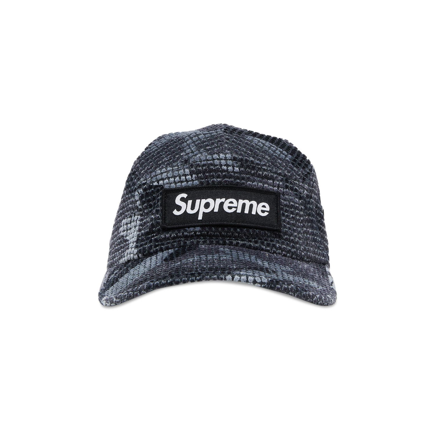 Šiltovka Supreme Camo Grid Velvet Camp Cap Čierna | FW22H22 BLACK CAMO, 1