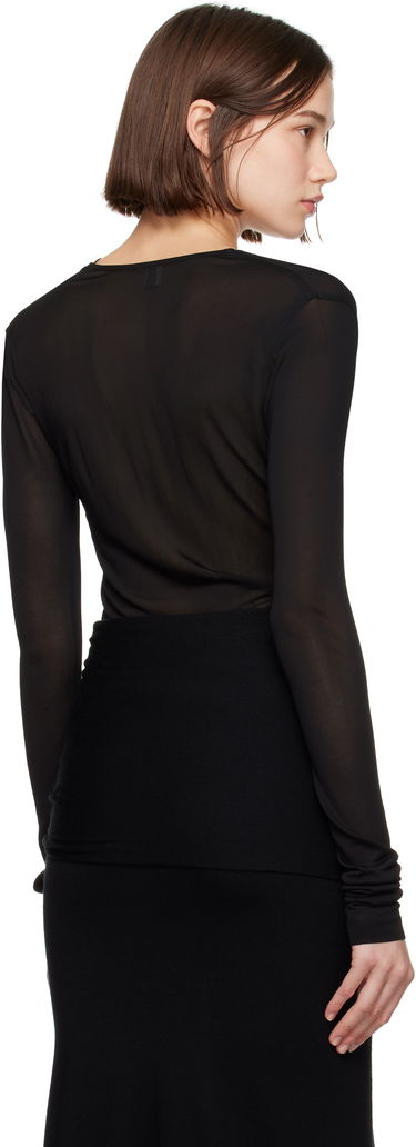 Body TOTEME TOTEME Draped V-Neck Top Čierna | 244-WRT0401-FB0266, 2