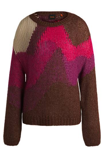 Sveter BOSS Landscape Pattern Knit Sweater Hnedá | 50531285, 0