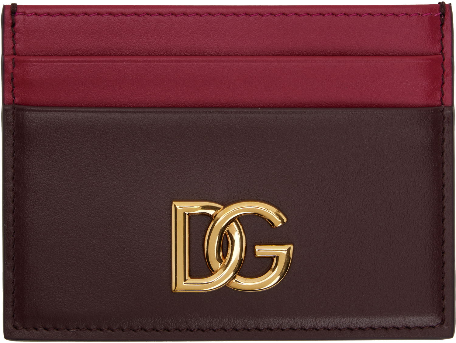 Peňaženka Dolce & Gabbana Dolce&Gabbana Calfskin DG Logo Card Holder Vínová | BI0330 A9M75, 0