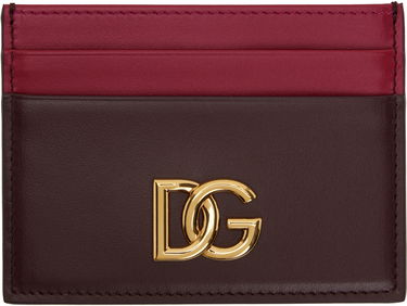 Peňaženka Dolce & Gabbana Dolce&Gabbana Calfskin DG Logo Card Holder Vínová | BI0330 A9M75, 0