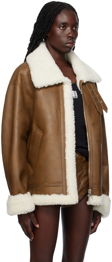 Bomber bunda VETEMENTS VTMNTS Buckle Leather Shearling Jacket Hnedá | VL18JA120X, 1