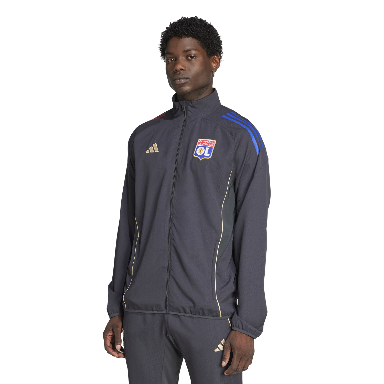 Bunda adidas Originals Olympique Lyonnais Pre-Match Jacket 2025/26 Čierna | jl9479, 1