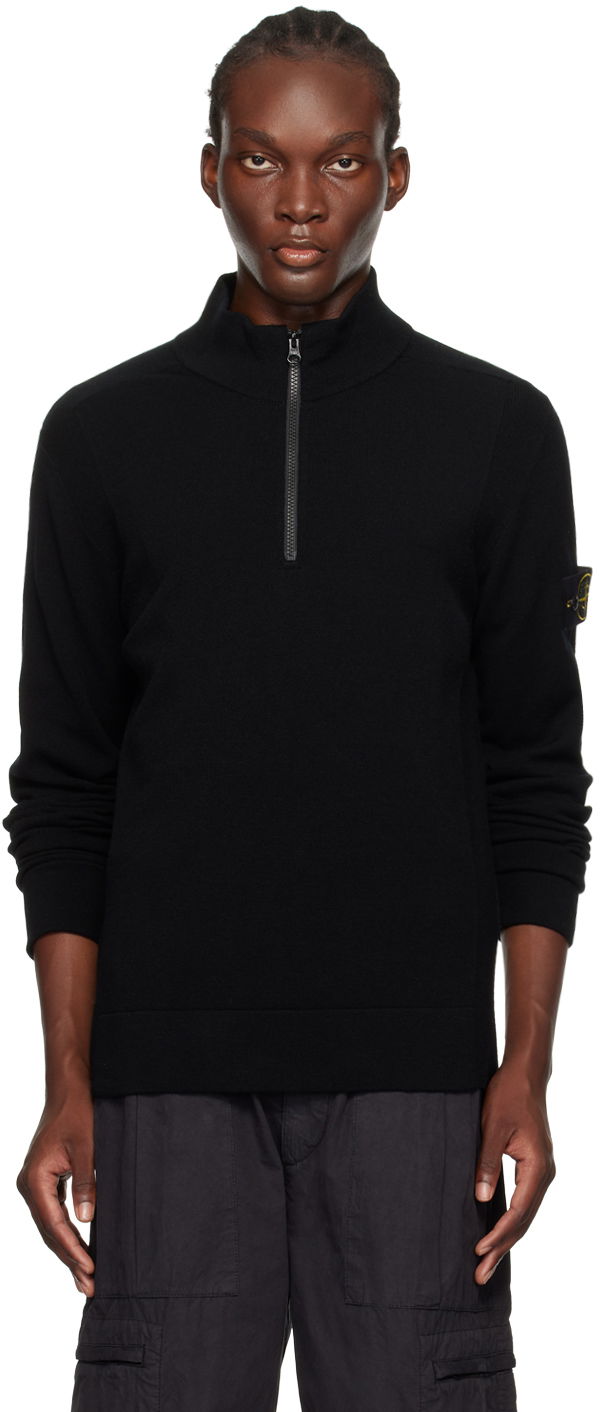 Sveter Stone Island Black Logo Patch Sweater Čierna | 8115521A1, 0