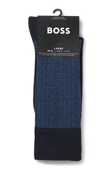 Ponožky BOSS Two-Pack of Cotton-Blend Socks Navy | 50543561, 1