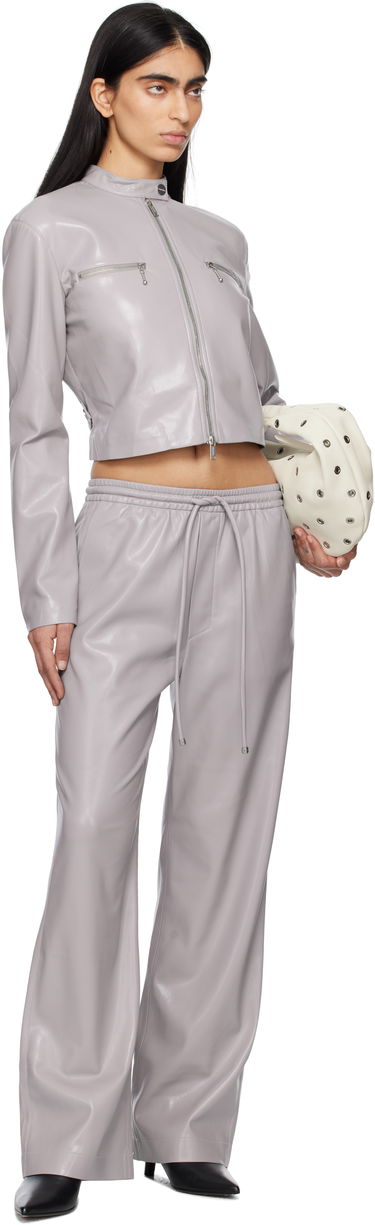 Nohavice Nanushka Nanushka Calie Faux Leather Trousers Šedá | NW25RSPA06492, 3