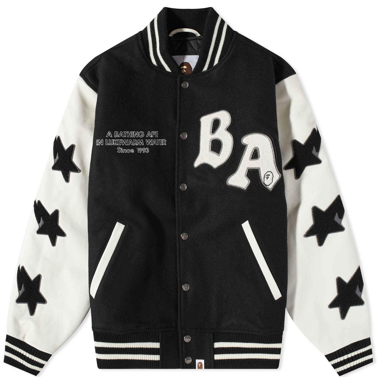 Relaxed Fit Varsity Jacket Black