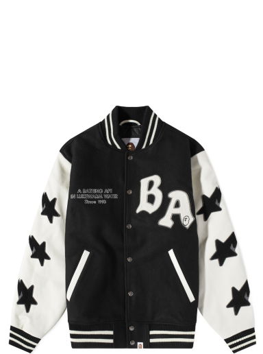 Bomber bunda BAPE Relaxed Fit Varsity Jacket Black Čierna | 001HJI801001M-BLK