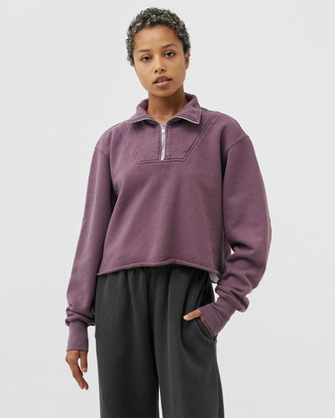 Mikina LES TIEN Les Tien Crop Half Zip Pullover, Size M Fialová | W-CF-1051, 1