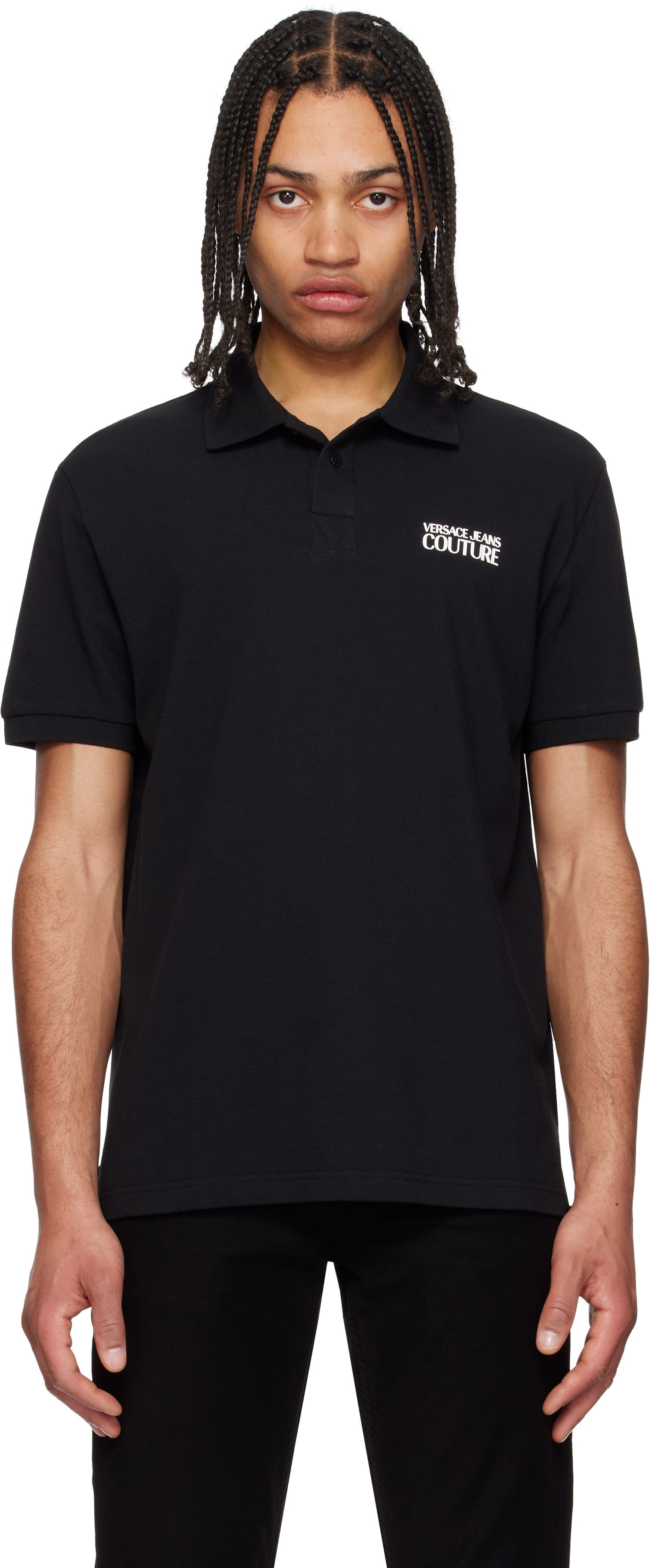 Polo tričko Versace Versace Jeans Couture Logo Polo Čierna | E78GAG623_EJ0003, 0