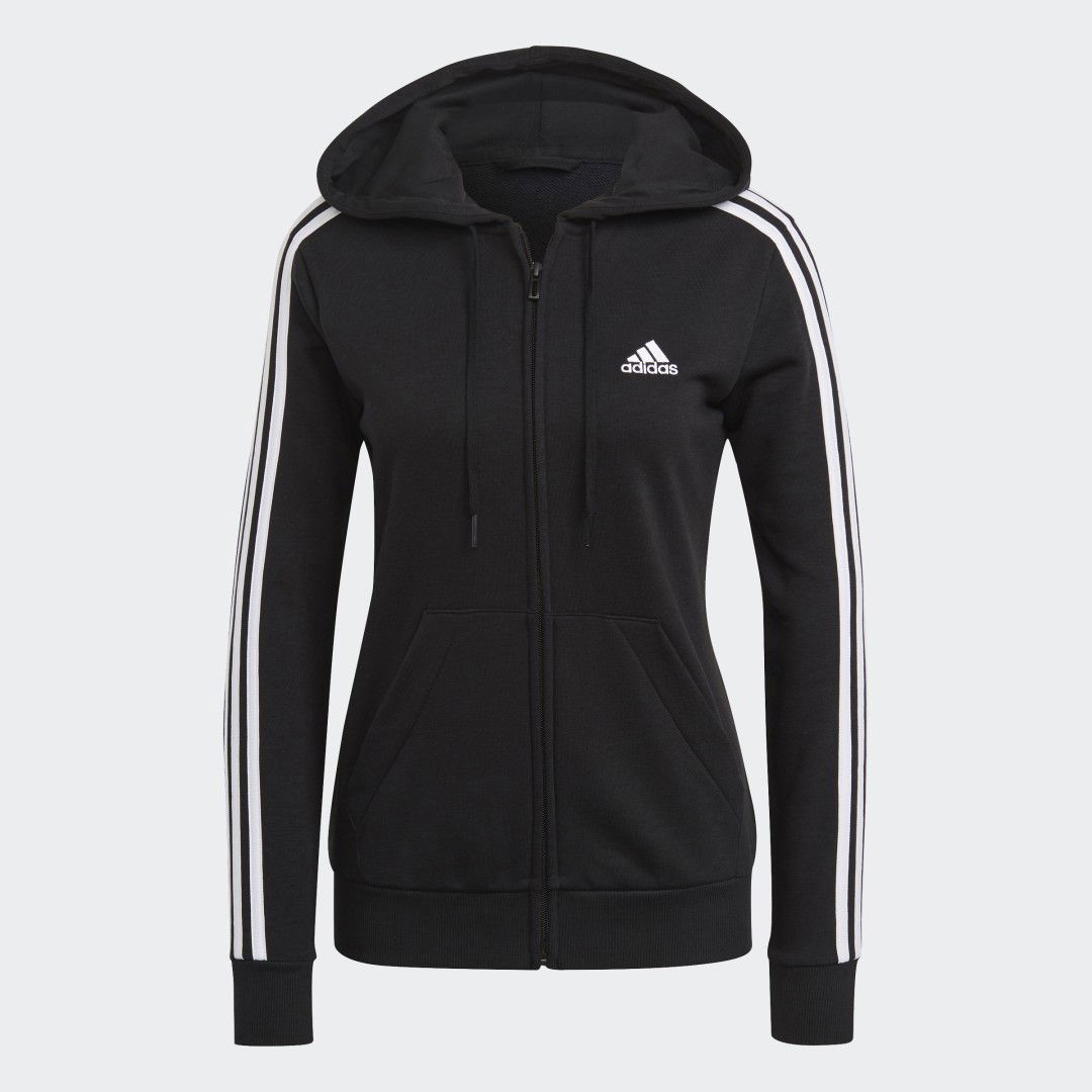 Essentials French Terry 3-Stripes Full-Zip Hoodie