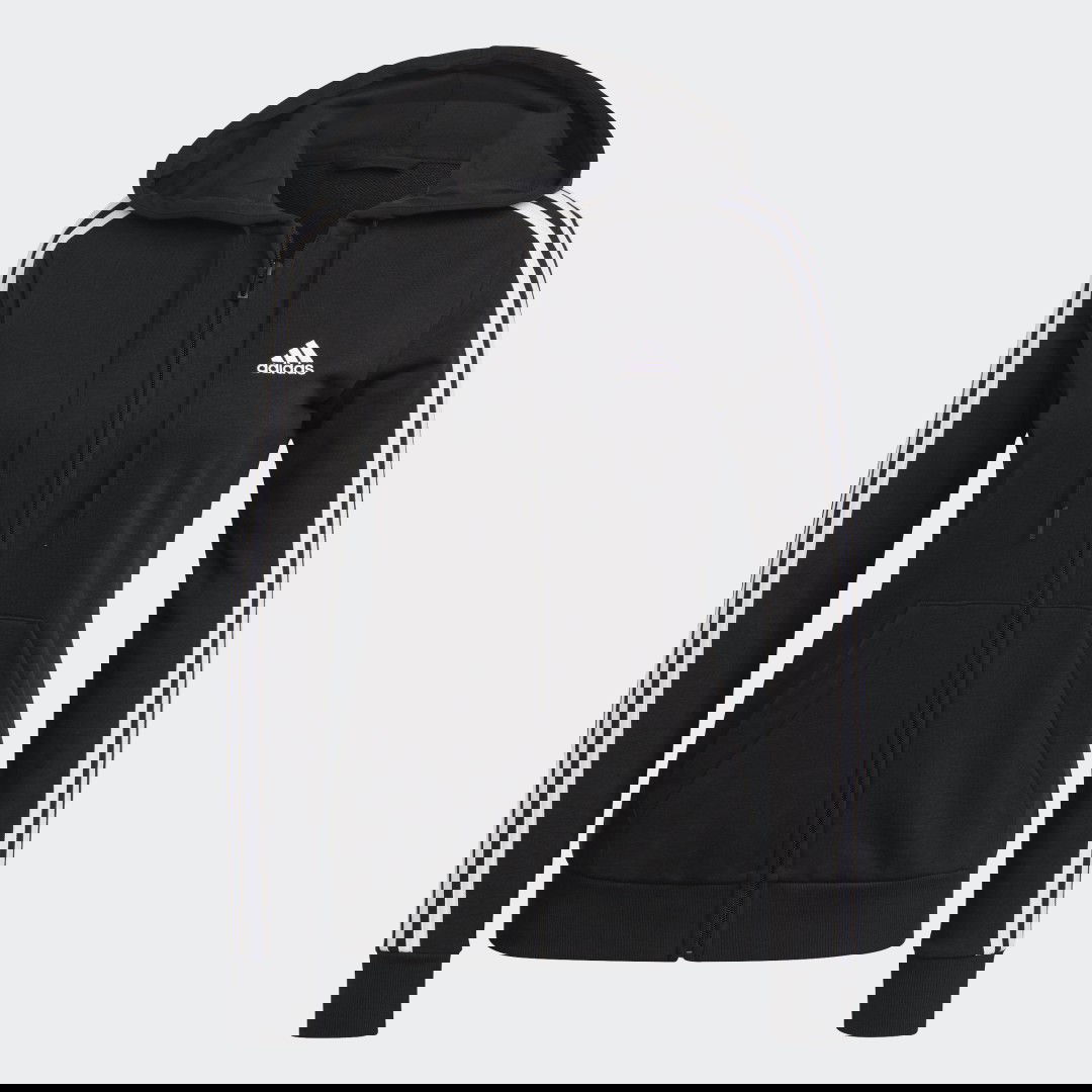 Mikina adidas Originals Essentials French Terry 3-Stripes Full-Zip Hoodie Čierna | GL0792, 1