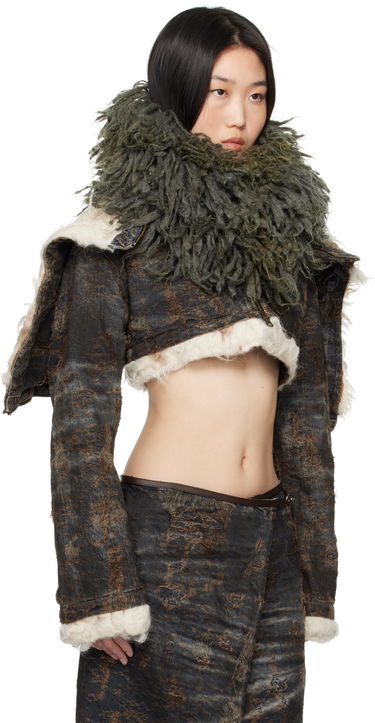 Bomber bunda Diesel Furry Snood Scarf Šedá | A17233 0DBDJ, 1