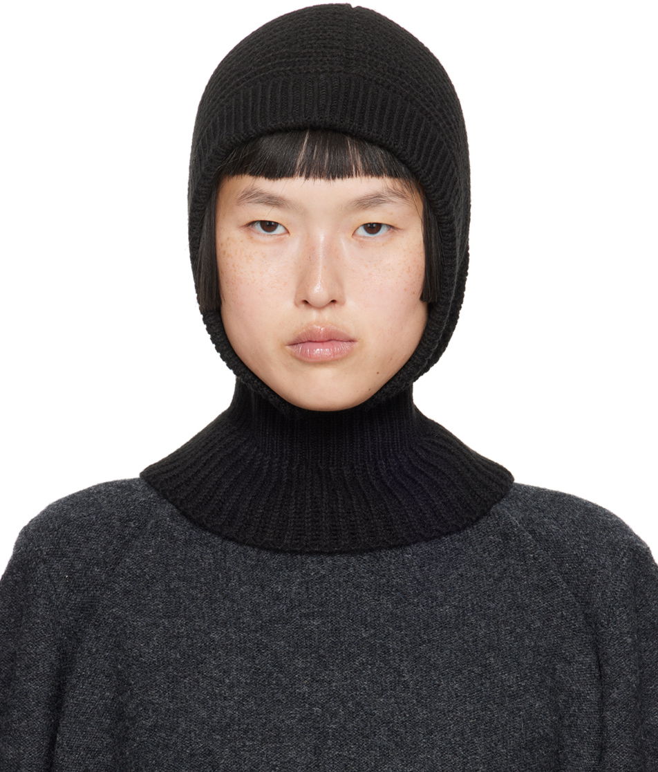 Kulicha LEMAIRE Lemaire Rib Knit Hood Čierna | AC1089 LK121, 0