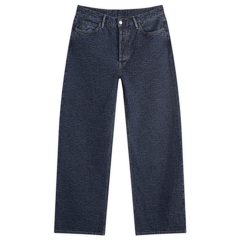 Džínsy Acne Studios 1981 Loose Fit Monogram Jeans Navy | B00377-AIL