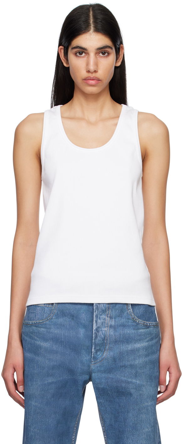 Tielko Bottega Veneta Scoop Tank Top Biela | 715043 V2I50, 0