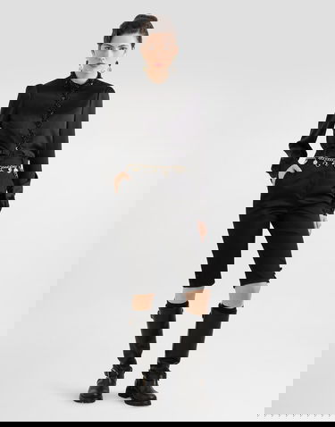 Košeľa Dolce & Gabbana Dolce & Gabbana Silk Satin Rosette Embellished High-Neck Blouse Čierna | F7BA6ZFU1AUN0000, 1