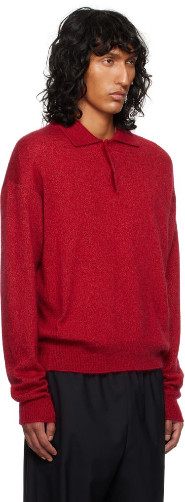 Sveter The Row Gere Knit Polo Sweater Červená | 625-Y872, 1