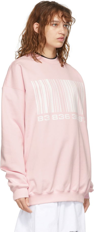 Mikina VETEMENTS VTMNTS Big Barcode Sweatshirt Ružová | VL12TR100P, 1